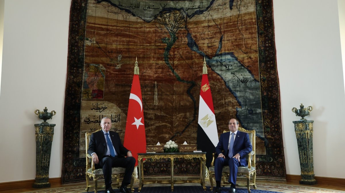 President Recep Tayyip Erdoğan meets with Egyptian President Abdel-Fattah el-Sissi, Cairo, Egypt, Feb. 4, 2026. (IHA Photo)