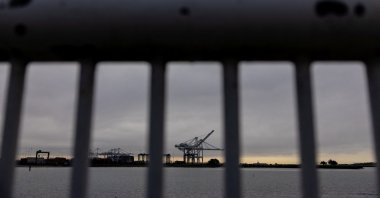 An empty shipping container terminal at the port of Oakland, Oakland, California, U.S., Feb. 23, 2026. (Reuters Photo)