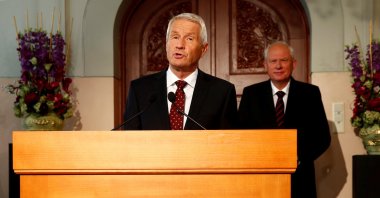 Chairman of the Norwegian Nobel Committee Thorbjorn Jagland announces the winner of the Nobel Peace Prize, at the Nobel Institute in Oslo, Friday Oct. 11, 2013. (Heiko Junge/NTB Scanpix via AP, File)