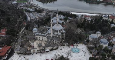 An aerial view of the Eyüp Sultan Mosque, Istanbul, Türkiye, Feb. 18, 2026. (AA Photo)