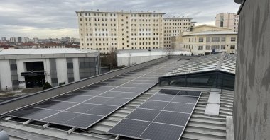 Solar panels installed on a rooftop, Istanbul, Türkiye, Feb. 23, 2026. (AA Photo)