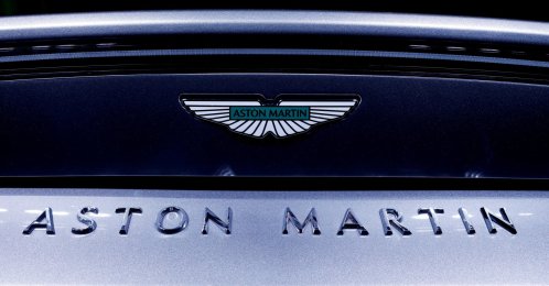 The Aston Martin logo is seen in New Delhi, India, Aug. 29, 2024. (Reuters Photo)