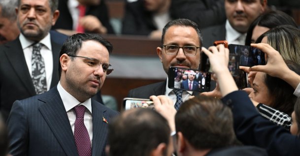 Justice Minister Akın Gürlek speaks to reporters before the ruling Justice and Development Party (AK Party) parliamentary group meeting, Ankara, Türkiye, Feb. 25, 2026. (AA Photo)