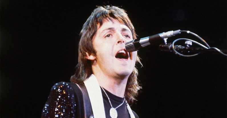Paul McCartney, of Paul McCartney and Wings, performs at the Nassau Coliseum, Uniondale, New York, U.S., May 21, 1976. (AP File Photo)