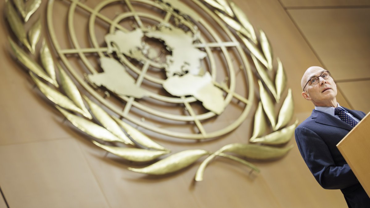 U.N. High Commissioner for Human Rights Volker Turk speaks during the opening of the 61st session of the United Nations Human Rights Council at the European headquarters of the United Nations in Geneva, Switzerland, Feb. 23, 2026. (EPA Photo)