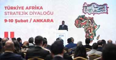 Somali Minister of Justice and Constitutional Affairs Hassan Moallin Muhamoud Sheikhali delivers a speech at the program titled “Türkiye-Africa Strategic Dialogue” organized by the National Intelligence Academy (MIA), Ankara, Türkiye, Feb. 9, 2026. (AA Photo)