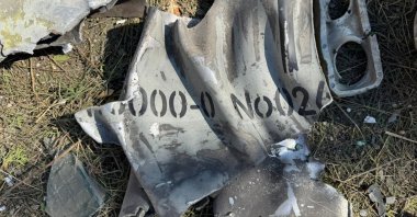 Purported image of fragments of a Russian 9M729 missile provided by Ukrainian law enforcement sources, Khmelnytskyi region, Ukraine, Sept. 10, 2025. (Reuters Photo)