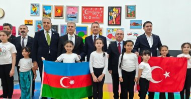 Fuat Oktay (C), head of the Turkish Parliament’s Foreign Affairs Commission, attends an event at the Azerbaijan International Maarif Schools youth campus, Baku, Azerbaijan, Feb. 25, 2026. (Photo Courtesy of Fuat Oktay)