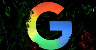 The Google logo is displayed during a press conference in Berlin, Germany, Nov. 11, 2025. (Reuters Photo)