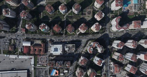 A drone view of high-rise residential buildings in Adnan Kahveci, Beylikdüzü, Istanbul, Türkiye, Feb. 26, 2026. (AA Photo)