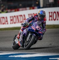 Toprak Razgatlıoğlu takes part in a practice session ahead of the 2026 MotoGP season opener, the Thailand Grand Prix, at Chang International Circuit, Buriram, Thailand, Feb. 27, 2026. (AA Photo)
