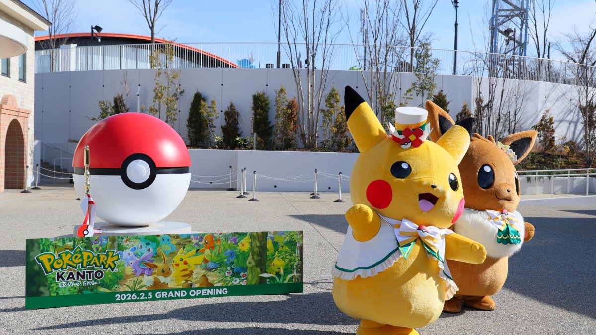 Pokemon characters attend the opening ceremony of PokePark Kanto in Inagi City, Tokyo, Japan, Feb. 5, 2026. (EPA Photo)