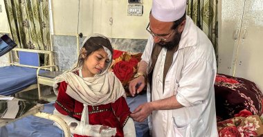 An injured Pakistani girl receives treatment at a hospital in Bajaur following overnight cross-border fighting between Pakistan and Afghanistan, Khyber Pakhtunkhwa, Pakistan, Feb. 27, 2026. (AFP Photo)