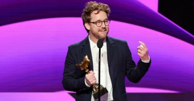 Clint Bentley accepts the Best Director award for “Train Dreams” onstage during the 2026 Film Independent Spirit Awards at Hollywood Palladium in Los Angeles, California, U.S., Feb. 15, 2026. (AFP Photo)