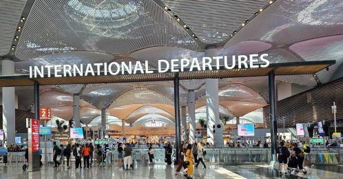 Entrance to international flights passport control area at the Istanbul Airport, Istanbul, Türkiye, June 27, 2023. (Shutterstock File Photo)