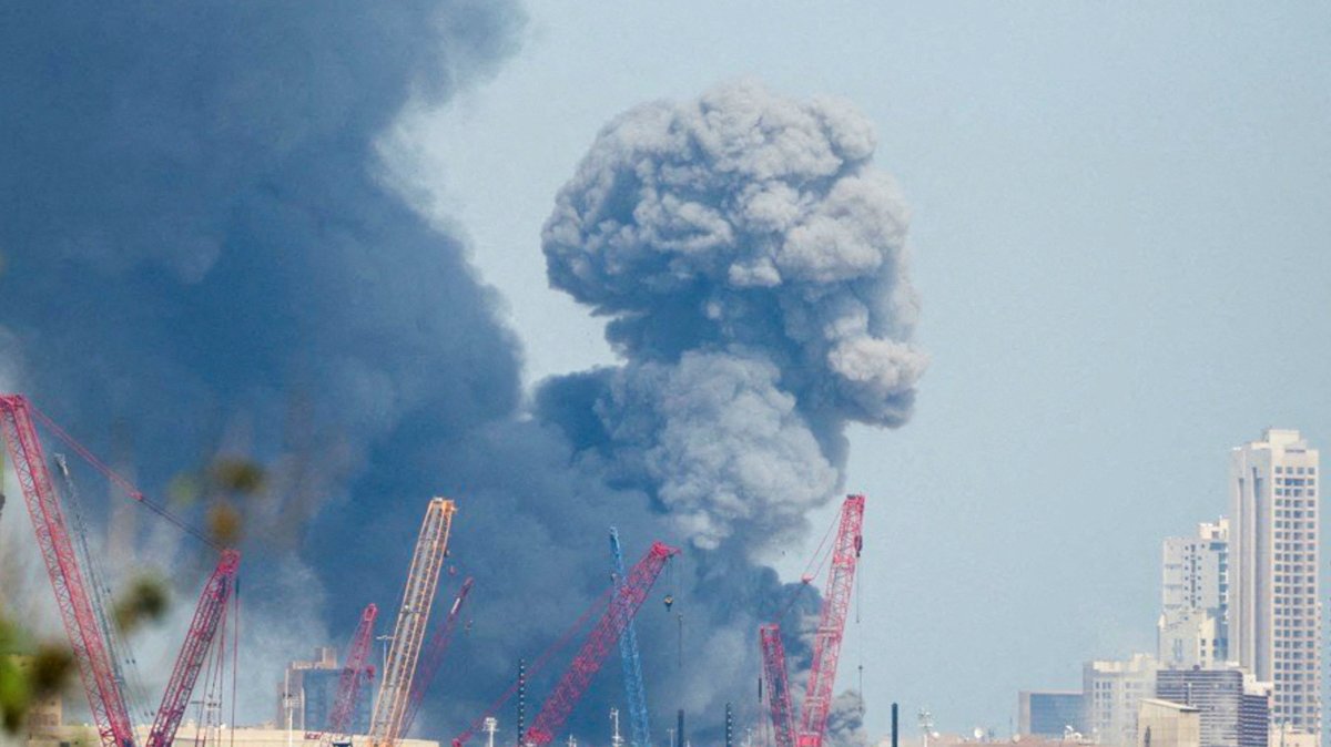Smoke rises in the sky after blasts were heard in Manama, Bahrain, Feb. 28, 2026. (Reuters Photo)