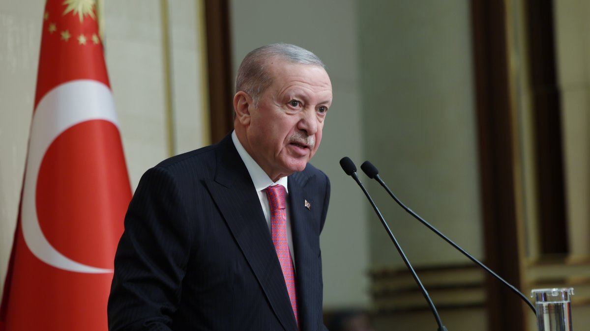 President Recep Tayyip Erdoğan speaks at an event in Ankara, Türkiye, Feb. 27, 2026. (IHA Photo)
