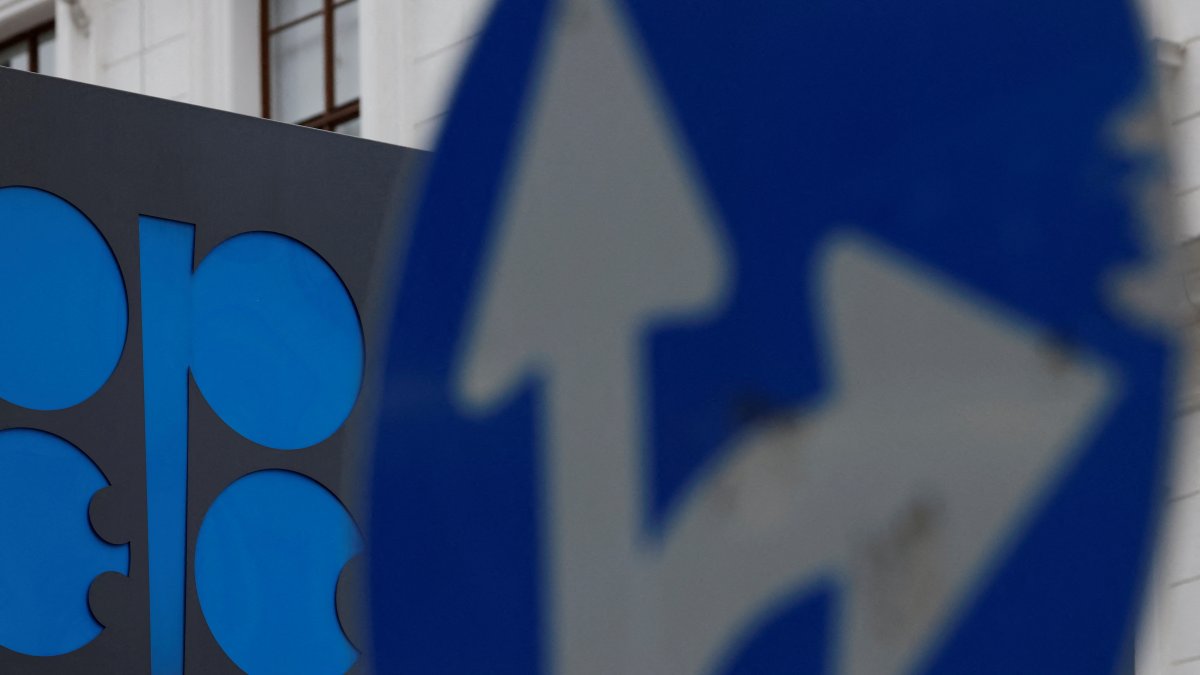 A view of the logo of the Organization of the Petroleum Exporting Countries (OPEC) outside their headquarters in Vienna, Austria, Nov. 30, 2023. (Reuters Photo)