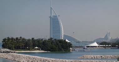 Burj Al Arab stands, after an Iranian attack, following U.S. and Israel strikes on Iran, Dubai, United Arab Emirates, March 1, 2026. (Reuters Photo)