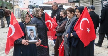 Mothers of the youth brainwashed to join the PKK stage a protest, Van, eastern Türkiye, Feb. 19, 2026. (AA Photo)