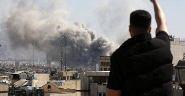 Plumes of smoke rise after an Israeli airstrike on Tehran, Iran, March 1, 2026. (AA Photo) 
