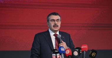 Minister of National Education Yusuf Tekin speaks at an event, Istanbul, Türkiye, Feb. 28, 2026. (AA Photo)