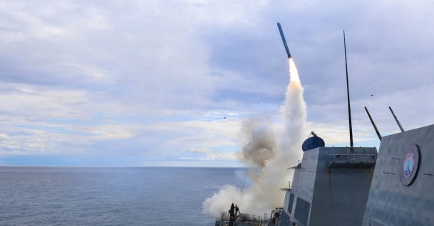 The U.S. Navy Arleigh Burke-class guided-missile destroyer USS Thomas Hudner fires a Tomahawk land attack missile in support of Operation Epic Fury attack on Iran from an undisclosed location, March 1, 2026. (Reuters Photo)
