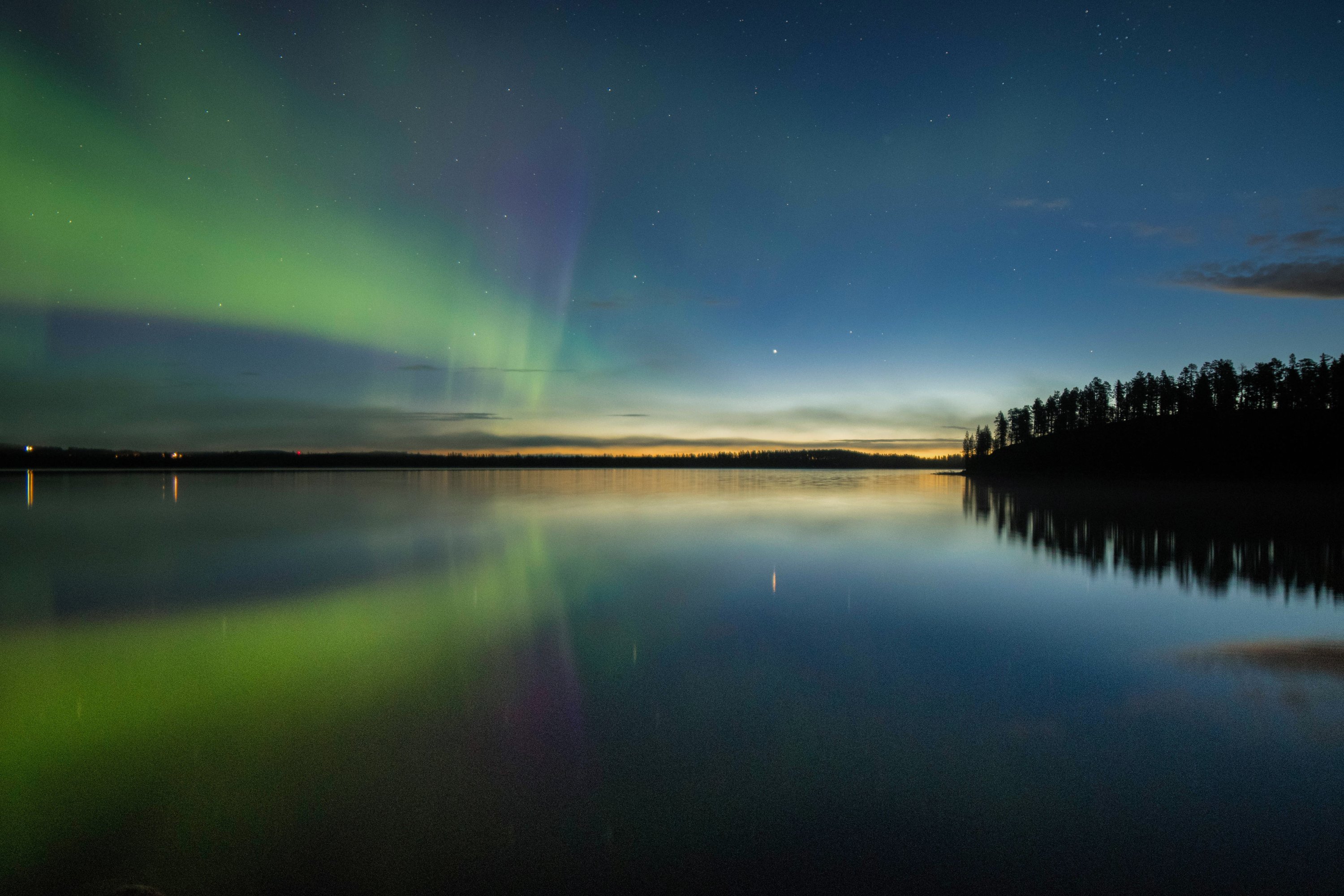 Chasing speed on ice under Northern Lights