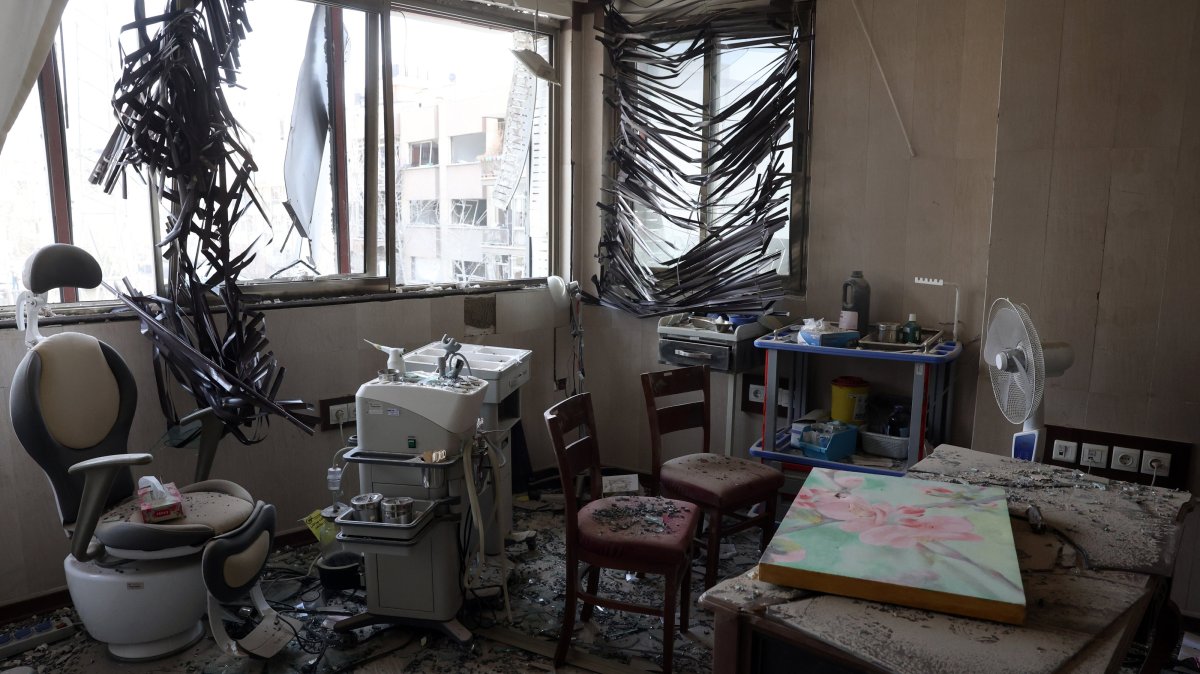 A damaged room pictured inside Gandhi hospital, Tehran, Iran, March, 2, 2026. (EPA Photo)
