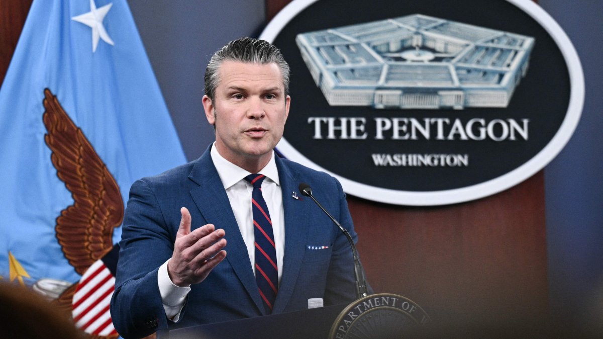 U.S. Defense Secretary Pete Hegseth speaks during a press conference on US military action in Iran, at the Pentagon in Washington, D.C., U.S., March 2, 2026. (AFP Photo)