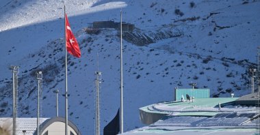 A view of the Razi-Kapıköy border crossing between Türkiye and Iran, Van, eastern Türkiye, March 1, 2026. (AFP Photo)