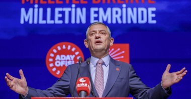 The CHP leader Özgür Özel speaks at the event at CHP headquarters, Ankara, Türkiye, March 2, 2026. (AA Photo)