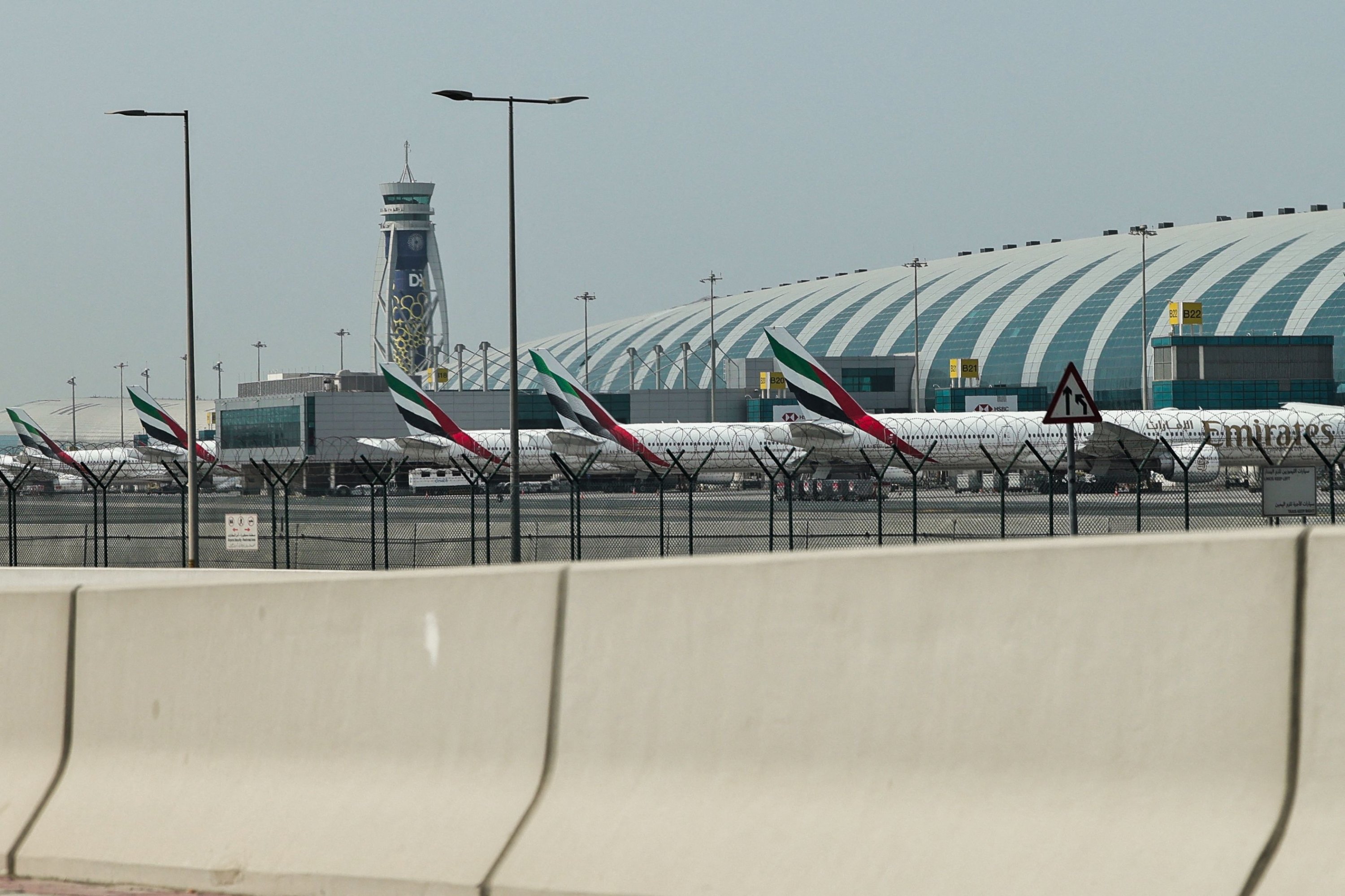 Emirates Airlines planes are parked on the tarmac at Dubai International Airport, Dubai, United Arab Emirates (UAE), March 2, 2026. (AFP Photo)