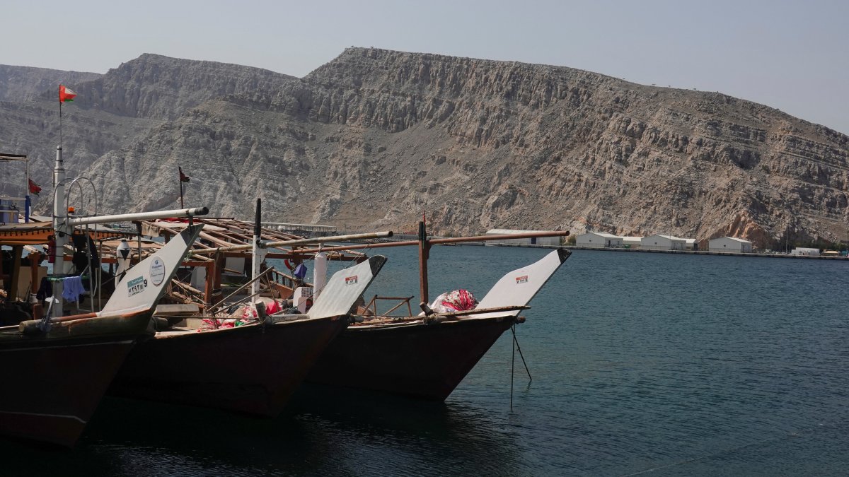 Boats are docked in a fishing area in the Strait of Hormuz amid the U.S.-Israeli conflict with Iran, in Musandam, Oman, March 2, 2026. (Reuters Photo)