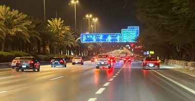 Vehicles drive along a street near the Diplomatic Quarter, following drone strikes that hit the U.S. embassy compound and were intercepted by Saudi air defences, in Riyadh, Saudi Arabia, March 3, 2026. (Reuters Photo)