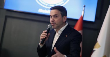 Energy and Natural Resources Minister Alparslan Bayraktar speaks during an event in Toronto, Canada, March 3, 2026. (AA Photo)