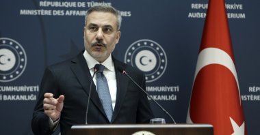 Foreign Minister Hakan Fidan attends a news conference with Iranian Foreign Minister (not pictured) after their meeting in Istanbul, Jan. 30, 2026. (EPA File Photo)