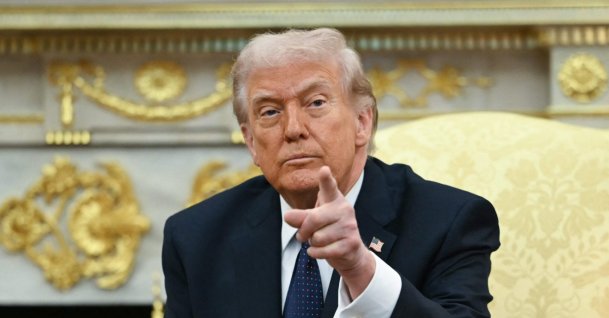 U.S. President Donald Trump speaks during a meeting with German Chancellor Friedrich Merz in the Oval Office of the White House in Washington, D.C., March 3, 2026. (AFP Photo)