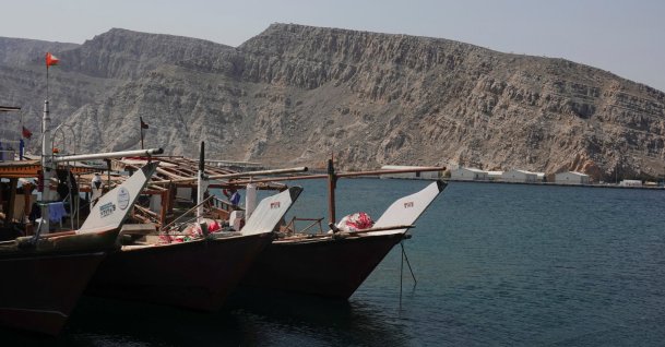 Boats are docked in a fishing area in the Strait of Hormuz amid the U.S.-Israeli conflict with Iran, in Musandam, Oman, March 2, 2026. (Reuters Photo)