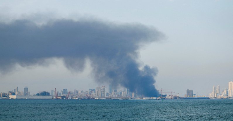 Smoke rises after reported Iranian missile attacks, following strikes by the United States and Israel against Iran, in Manama, Bahrain, Feb. 28, 2026. (Reuters Photo)