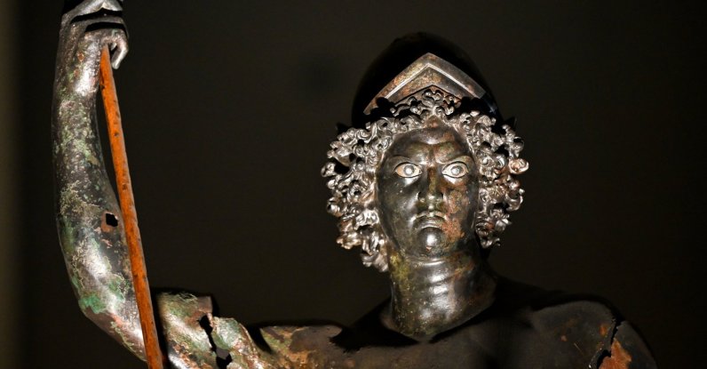 The statue of Mars on display at the Zeugma Mosaic Museum, Gaziantep, southeastern Türkiye, March 1, 2026. (AA Photo)