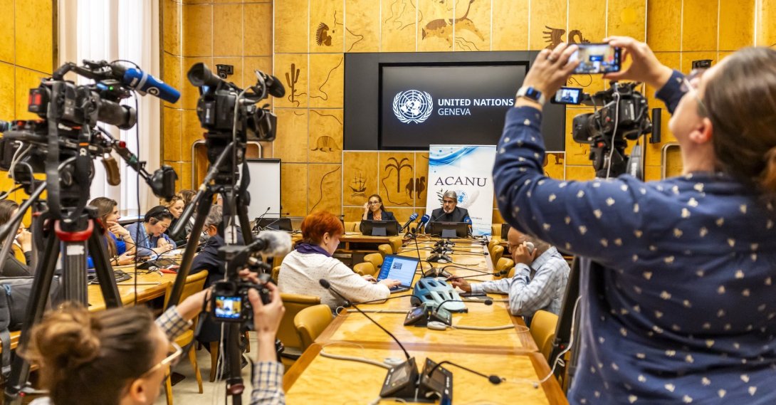Ali Bahreini, Ambassador and Permanent Representative of the mission of Iran to the United Nations in Geneva, briefs the media following the U.S. and Israeli military strikes on Iran during a press conference organized by the Geneva Association of United Nations Correspondents (ACANU) at the European headquarters of the United Nations in Geneva, Switzerland, March 3, 2026. (EPA Photo)