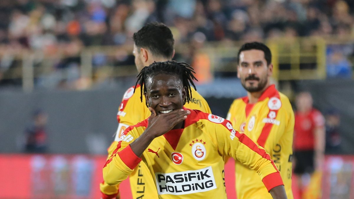 Galatasaray's Renato Nhaga celebrates after scoring during the Ziraat Turkish Cup Group A match against Alanyaspor at Alanya Oba Stadium, Alanya, Türkiye, March 3, 2026. (AA Photo)