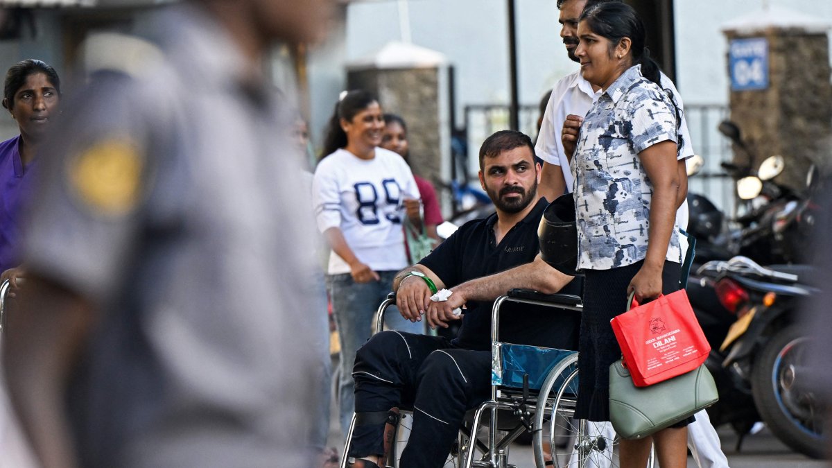 An injured Iranian sailor arrives to receive treatment at the Karapitiya hospital in Galle, Sri Lanka, March 4, 2026. (AFP Photo)