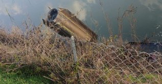 Debris from a munition that was destroyed in the air after being fired from Iran fell in the Dörtyol district of Hatay province, Türkiye, March 4, 2026. (IHA Photo)