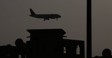 A plane prepares to land at Dubai International Airport, Dubai, UAE, March 3, 2026. (EPA Photo)