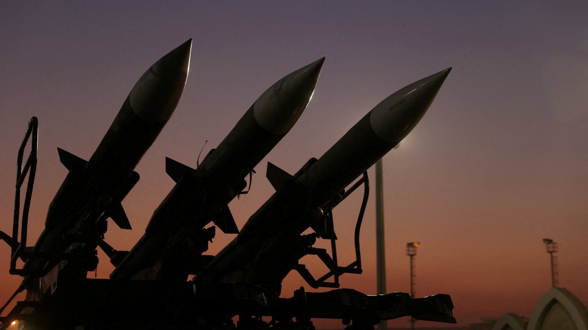 Iranian missiles are displayed at the IRGC Aerospace Force Museum in Tehran, Iran, Nov. 12, 2025. (Reuters Photo)