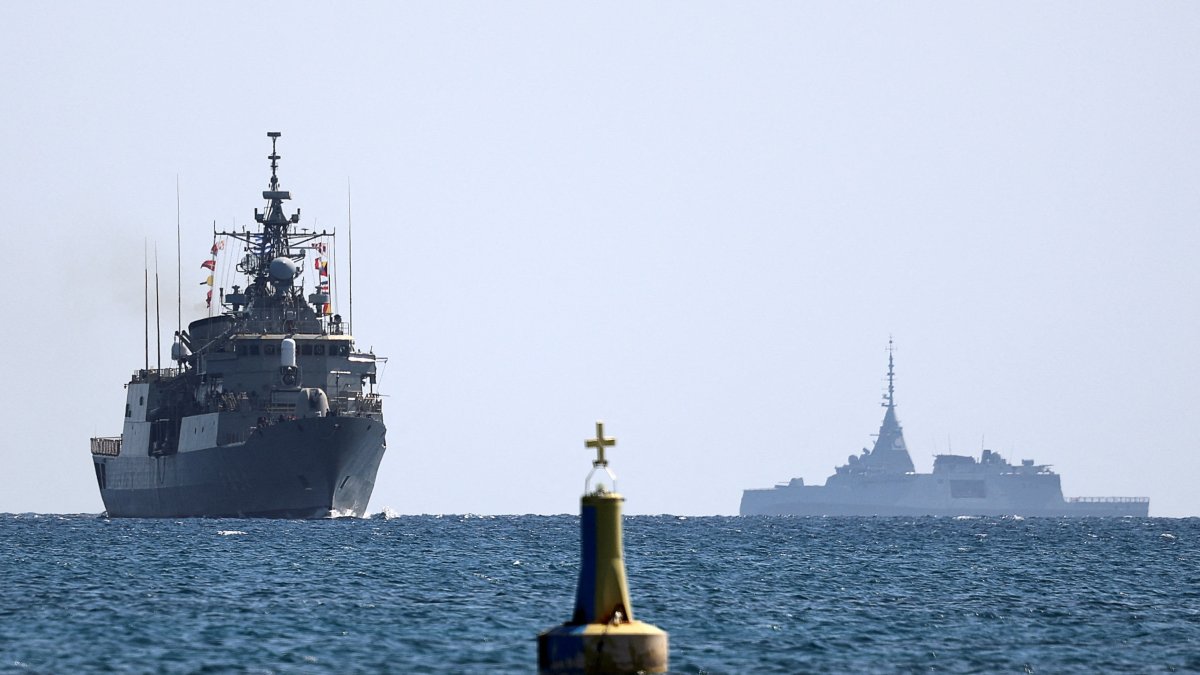 Greek frigates Kimon and Psara approach the port of Limassol, as the conflict in the Middle East intensifies, Greek Cypriot administration, March 4, 2026. (Reuters Photo)