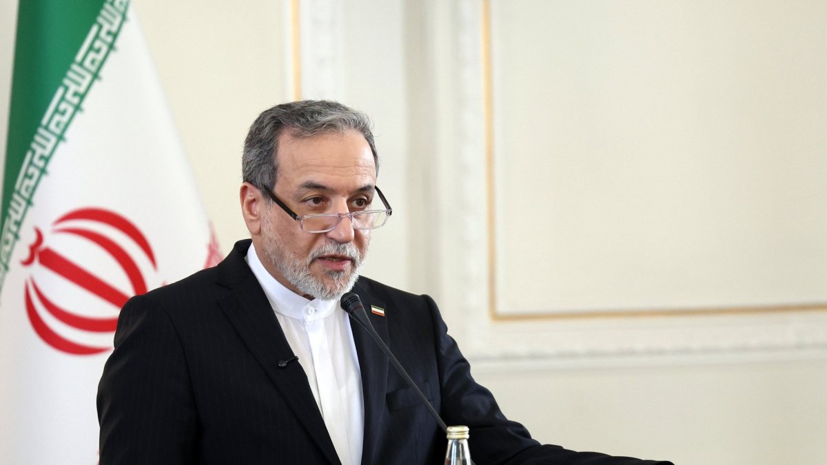Iranian Foreign Minister Abbas Araghchi speaks during a joint news conference with the Iraqi Foreign Minister in Tehran, Iran, Jan. 18, 2026. (EPA File Photo)