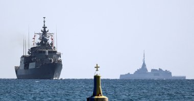 Greek frigates Kimon and Psara approach the port of Limassol, as the conflict in the Middle East intensifies, Greek Cypriot administration, March 4, 2026. (Reuters Photo)